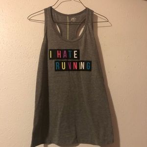 Athletic works “I hate running” tank top. Size-S